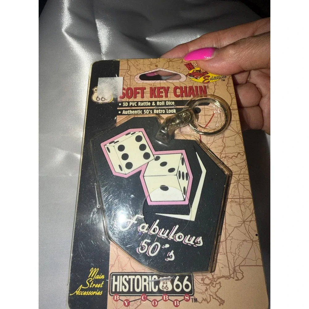 Historic Route 66 Fabulous 50s Dice Keychain Nostalgic Edition 35535 NEW